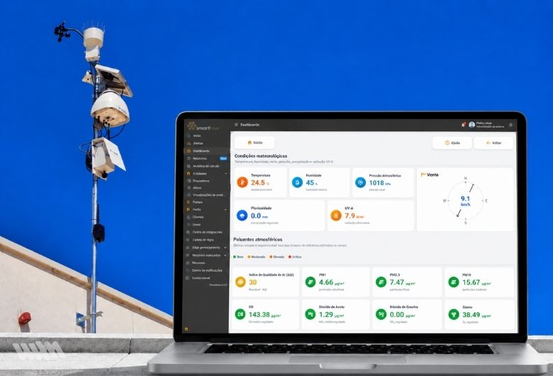 estação ambiental multisensor com a plataforma SmartHive.