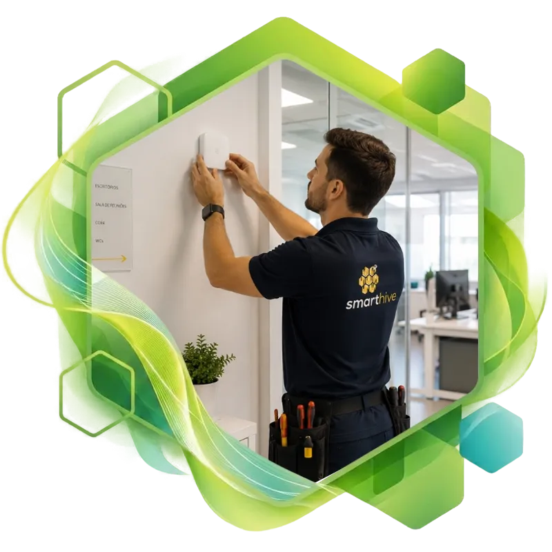 Instalação e configuração de sensores e equipamentos IoT SmartHive pela equipa técnica