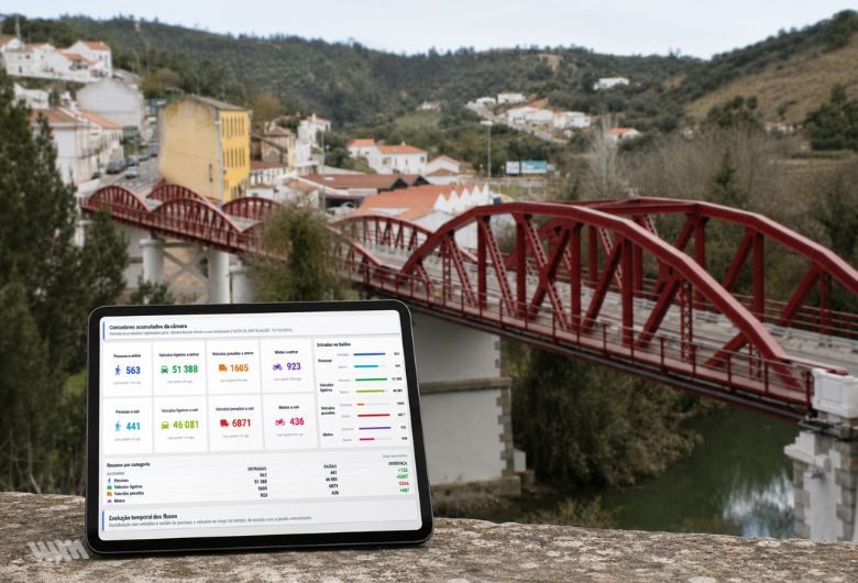 Solução vídeo analytics da SmartHive para monitorizar o tráfego da ponte de Odemira.